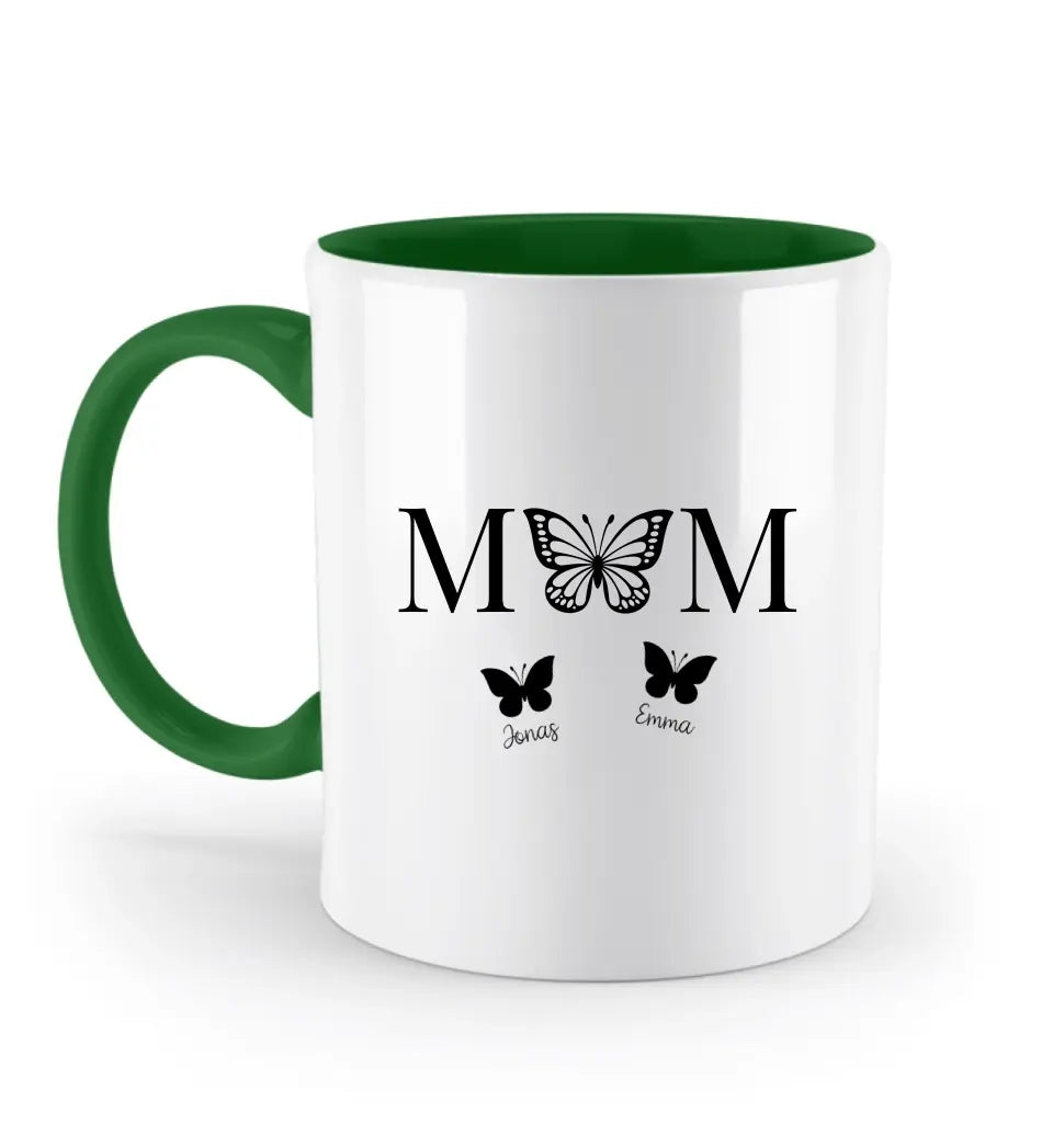 Mom Butterfly - Zweifarbige Tasse Two-coloured Mug Irish-Green 330ml