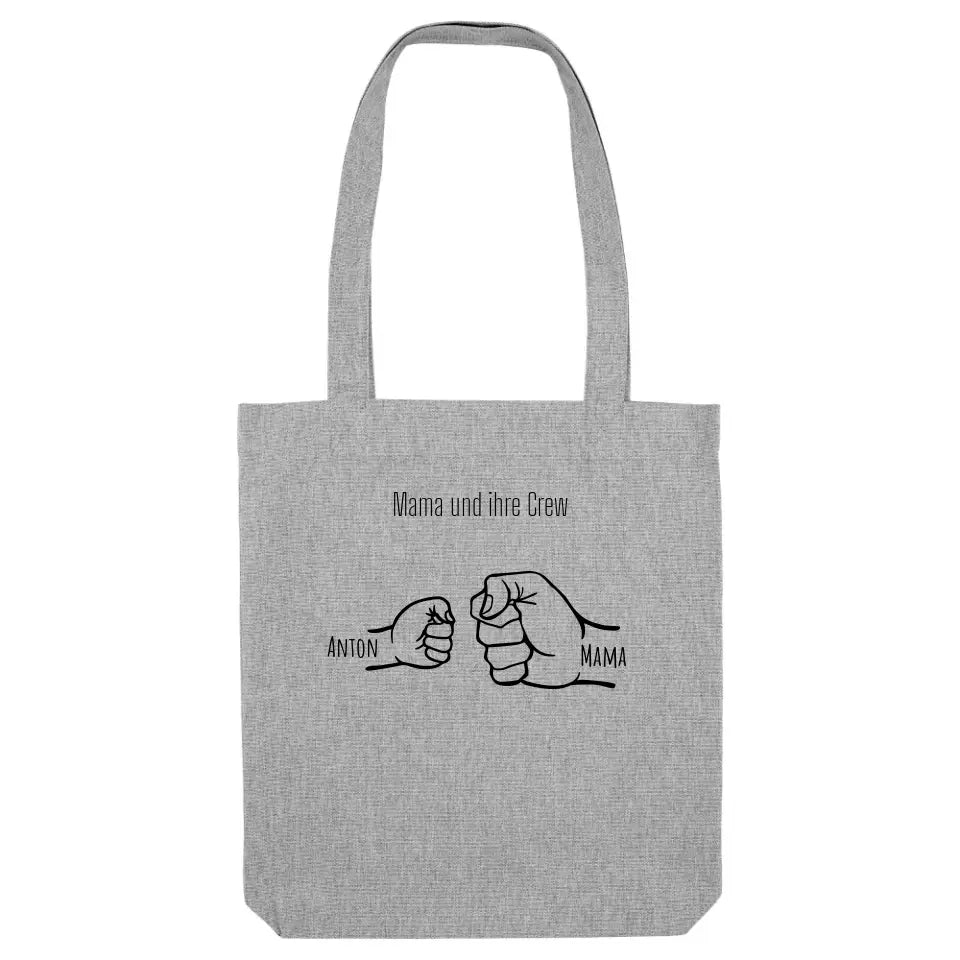 Mama und ihre Crew - Bio Jutebeutel Tote Bag ST ST Heather-Grey OS