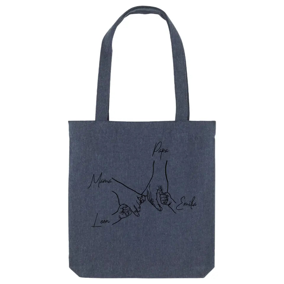 Family Hands - Bio Jutebeutel Tote Bag ST ST Midnight-Blue OS