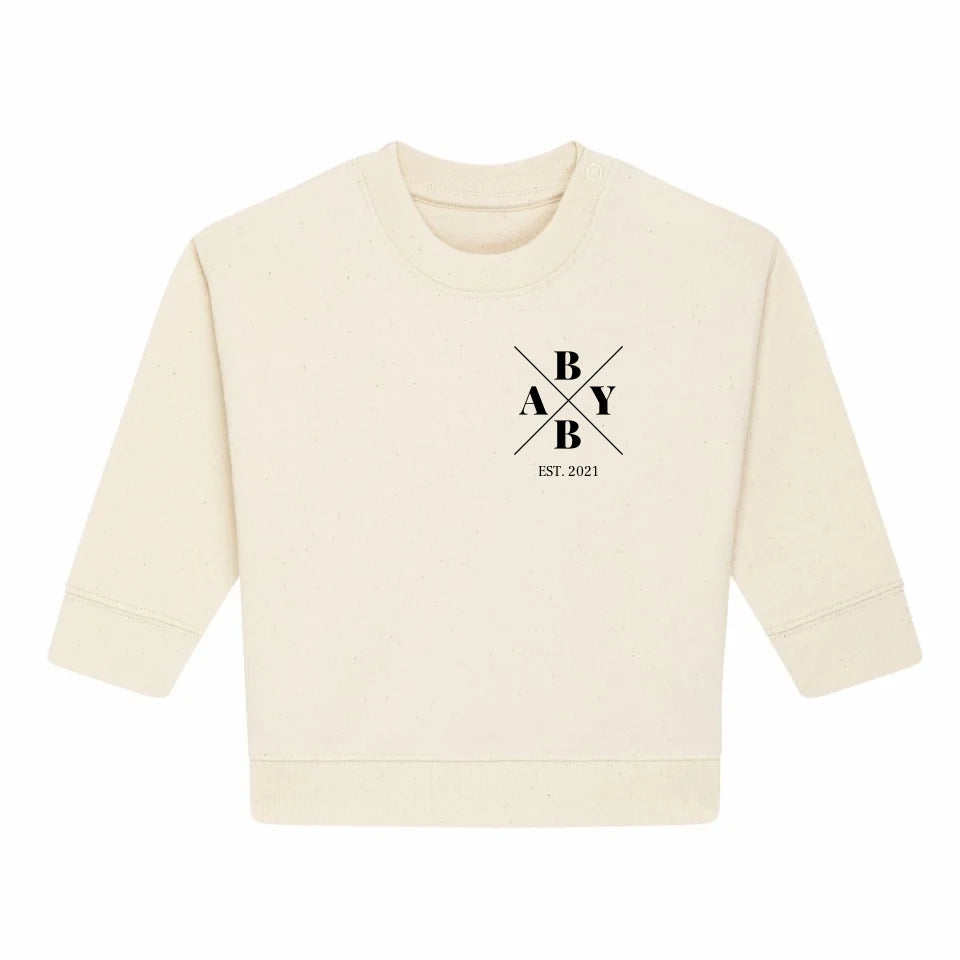Baby Minimal + Symbole - Bio Baby Sweatshirt *personalisierbar* Baby Changer Sweatshirt ST ST NEU Natural-Raw