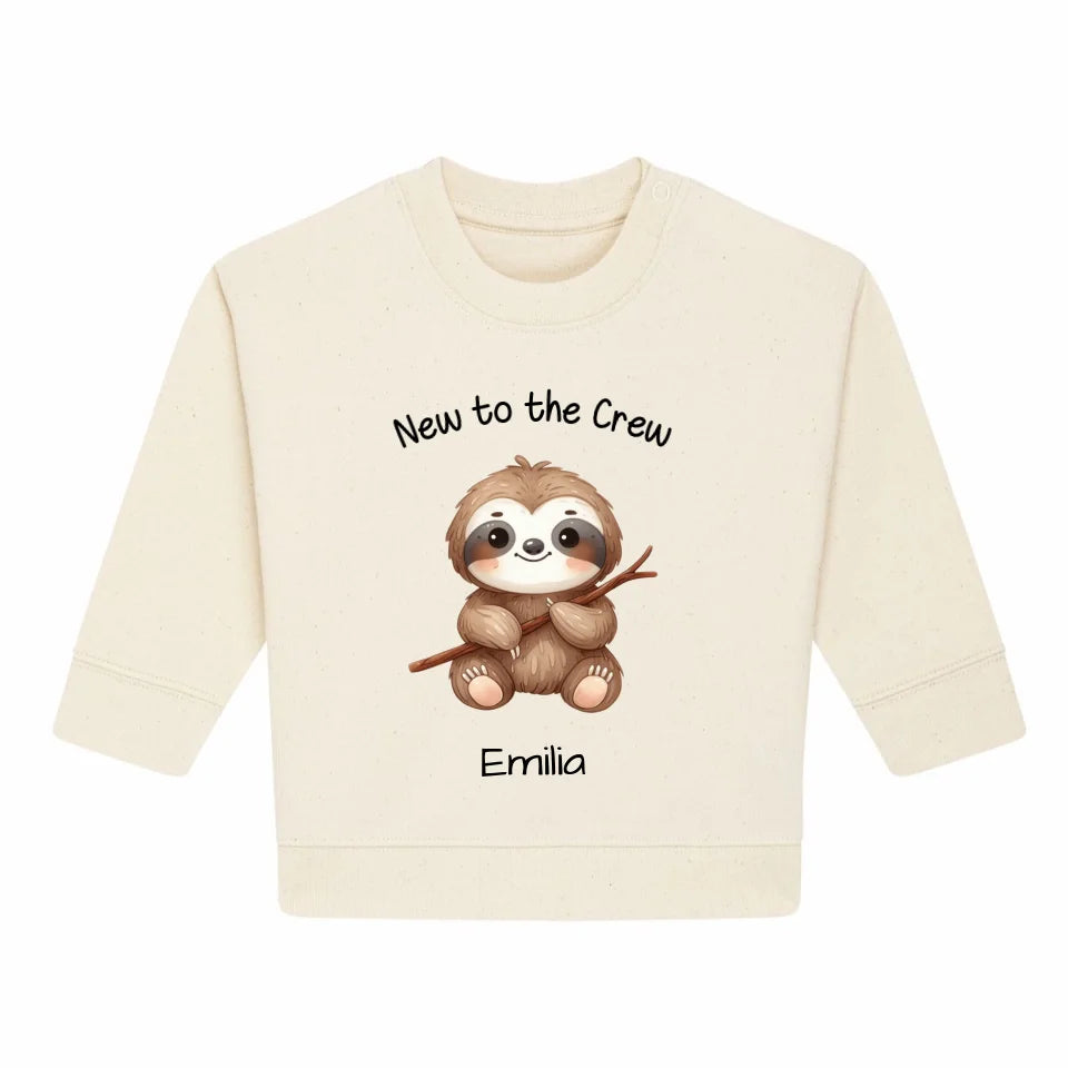 New to the Crew - Bio Baby Sweatshirt *personalisierbar* Baby Changer Sweatshirt ST ST NEU Natural-Raw