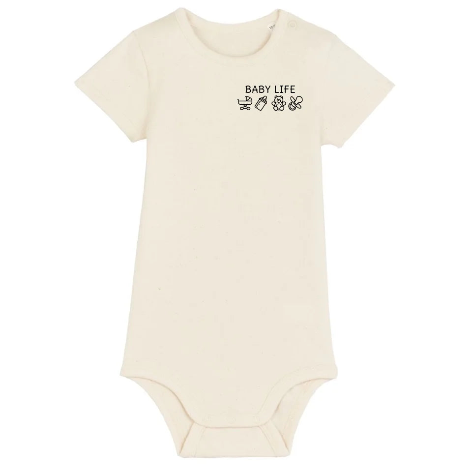 Baby Life Symbole - Bio Baby Body *personalisierbar* Baby Body ST ST Natural-Raw