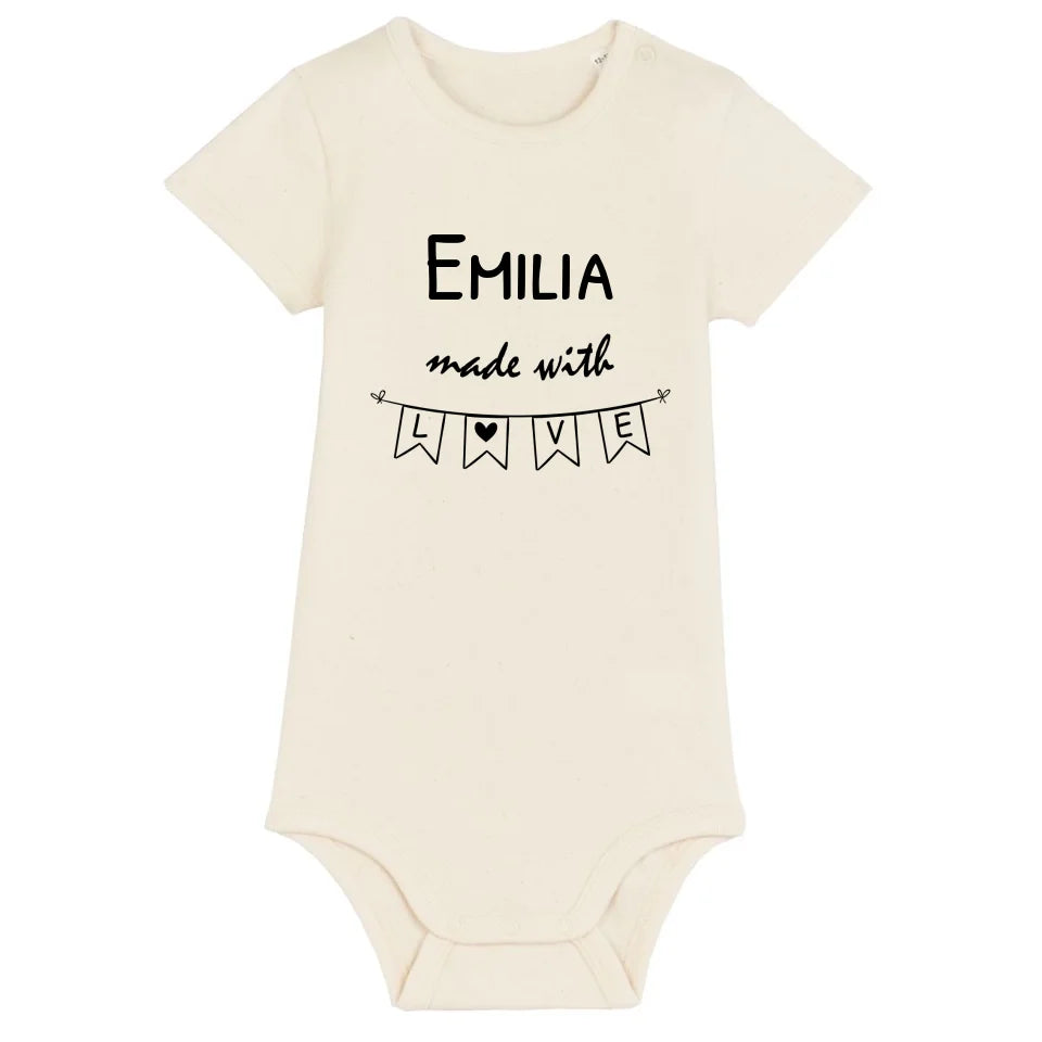 Made with Love - Bio Baby Body *personalisierbar* Baby Body ST ST Natural-Raw