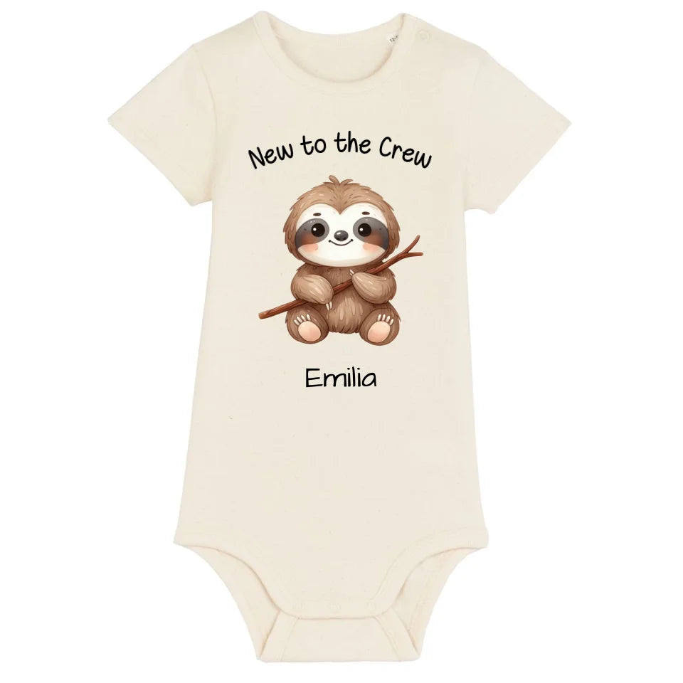 New to the Crew - Bio Baby Body *personalisierbar* Baby Body ST ST Natural-Raw