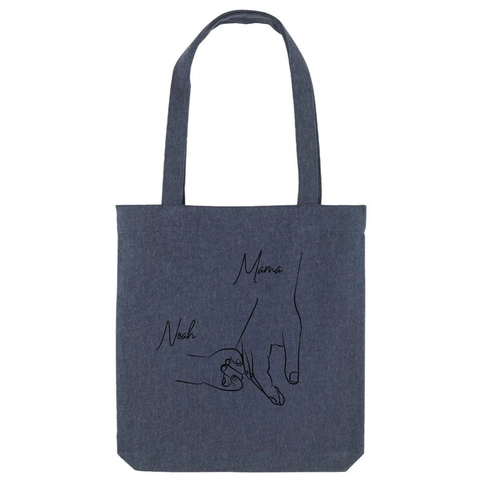 Hold my hand Mom - Bio Jutebeutel Tote Bag ST ST Midnight-Blue OS