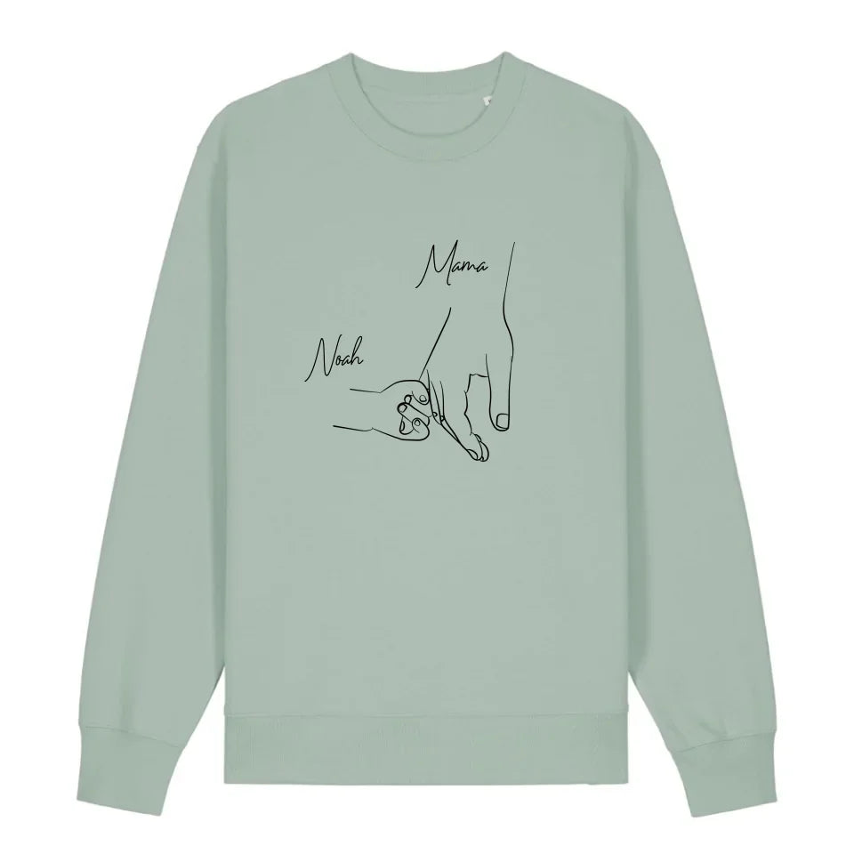 Hold my hand Mom - Bio Unisex Sweatshirt *personalisierbar* Changer Sweatshirt 2.0 ST ST Aloe