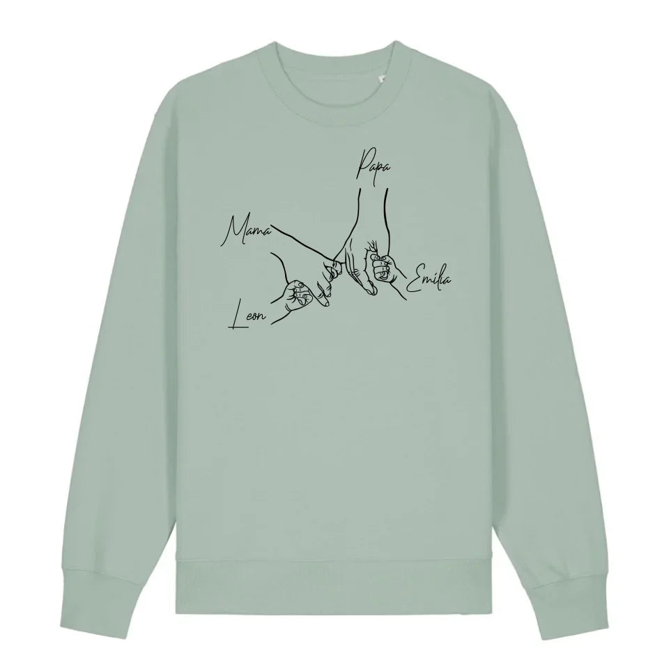 Family Hands - Bio Unisex Sweatshirt *personalisierbar* Changer Sweatshirt 2.0 ST ST Aloe