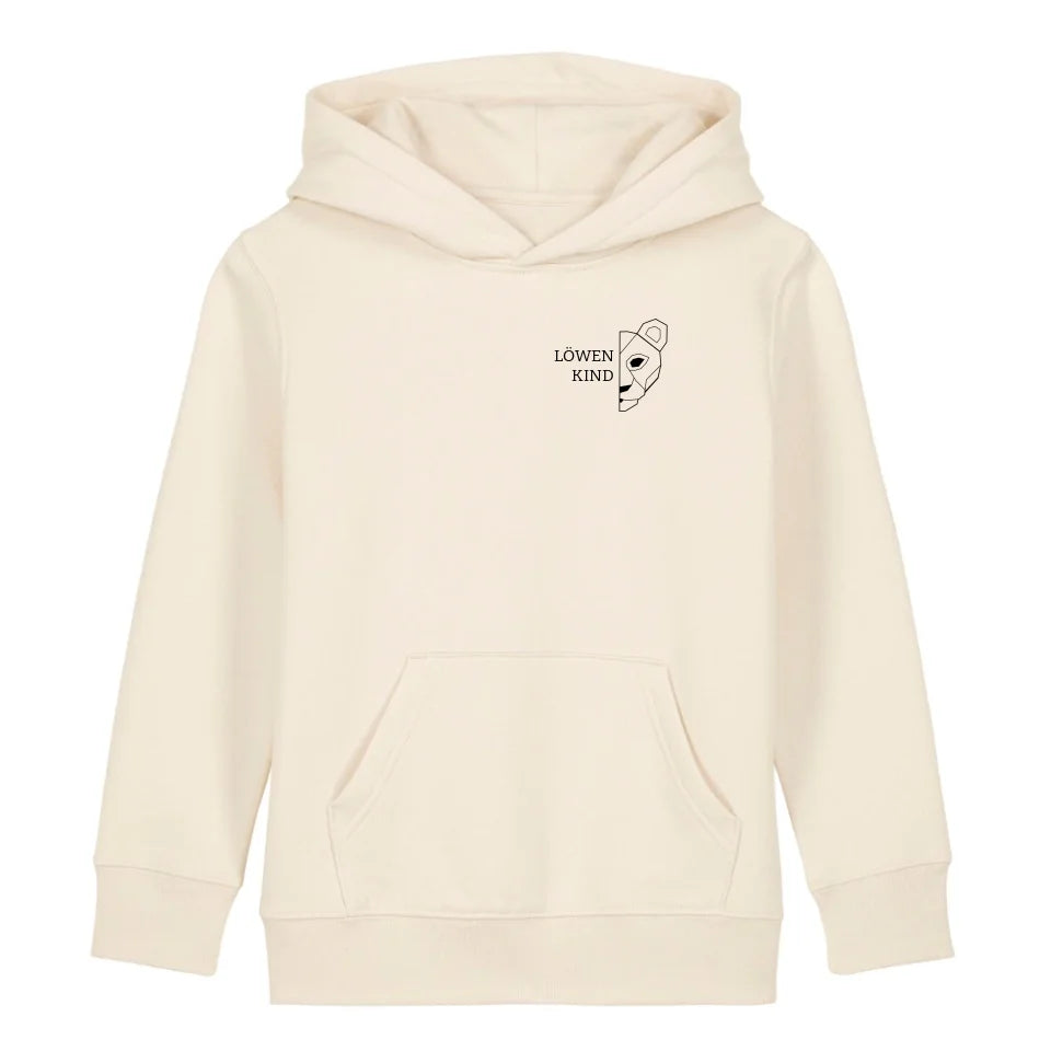 Löwen Kind Brusttasche - Bio Kinder Hoodie *personalisierbar (ohne Namen)* Mini Cruiser Hoodie 2.0 ST ST Natural-Raw