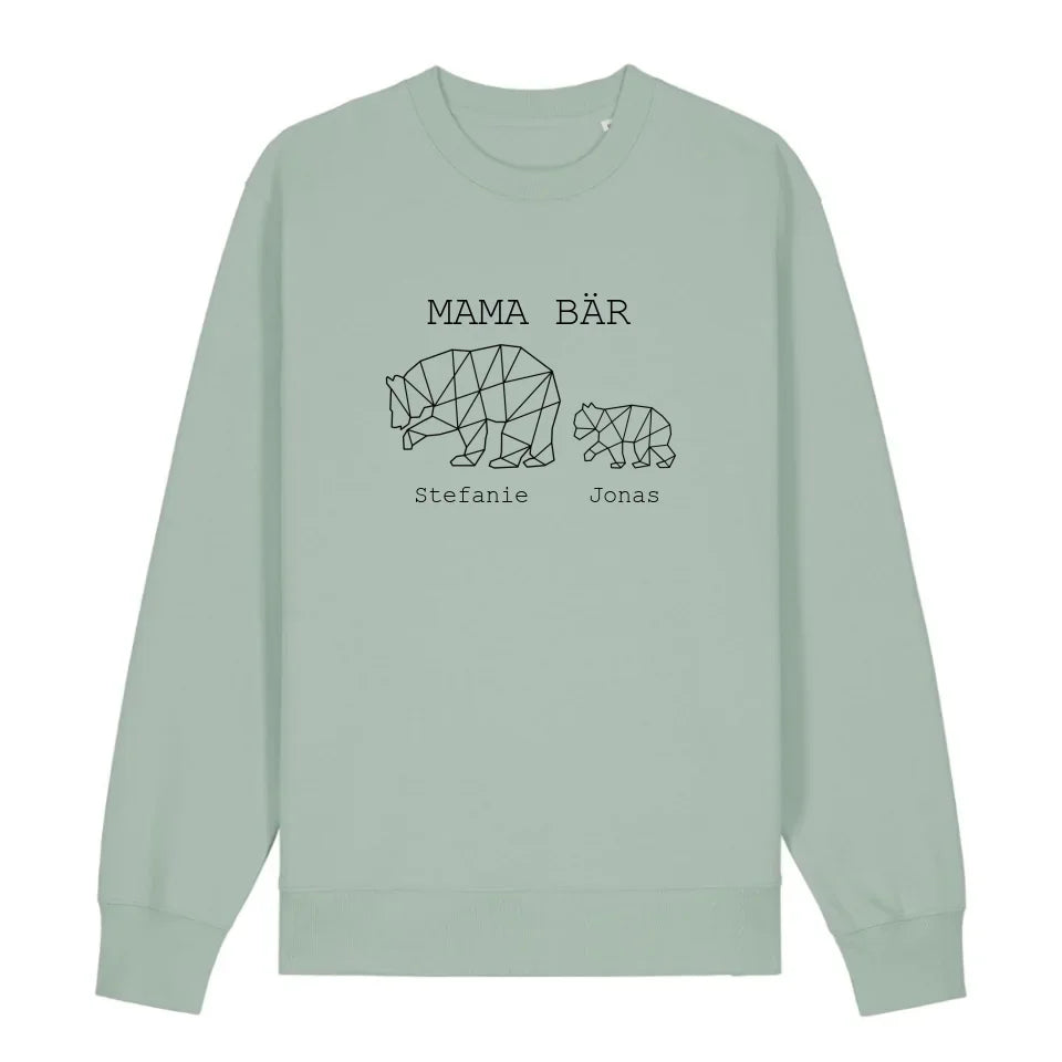 Mama Bär - Bio Unisex Sweatshirt *personalisierbar (1-4 Kinder mit Namen)* Changer Sweatshirt 2.0 ST ST Aloe