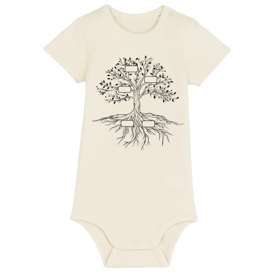 Family Tree - Bio Baby Body *personalisierbar* Baby Body ST ST Natural-Raw
