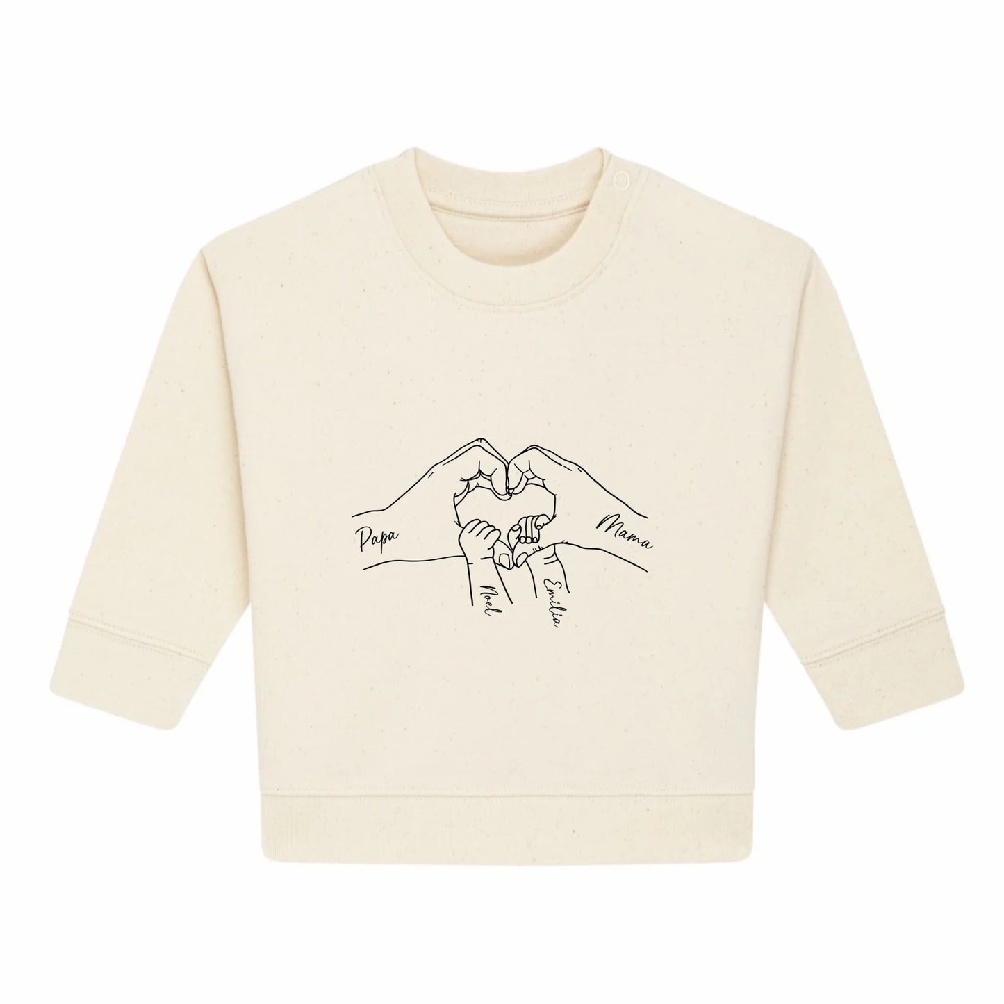 Family Love - Bio Baby Sweatshirt *personalisierbar* Baby Changer Sweatshirt ST ST NEU Natural-Raw