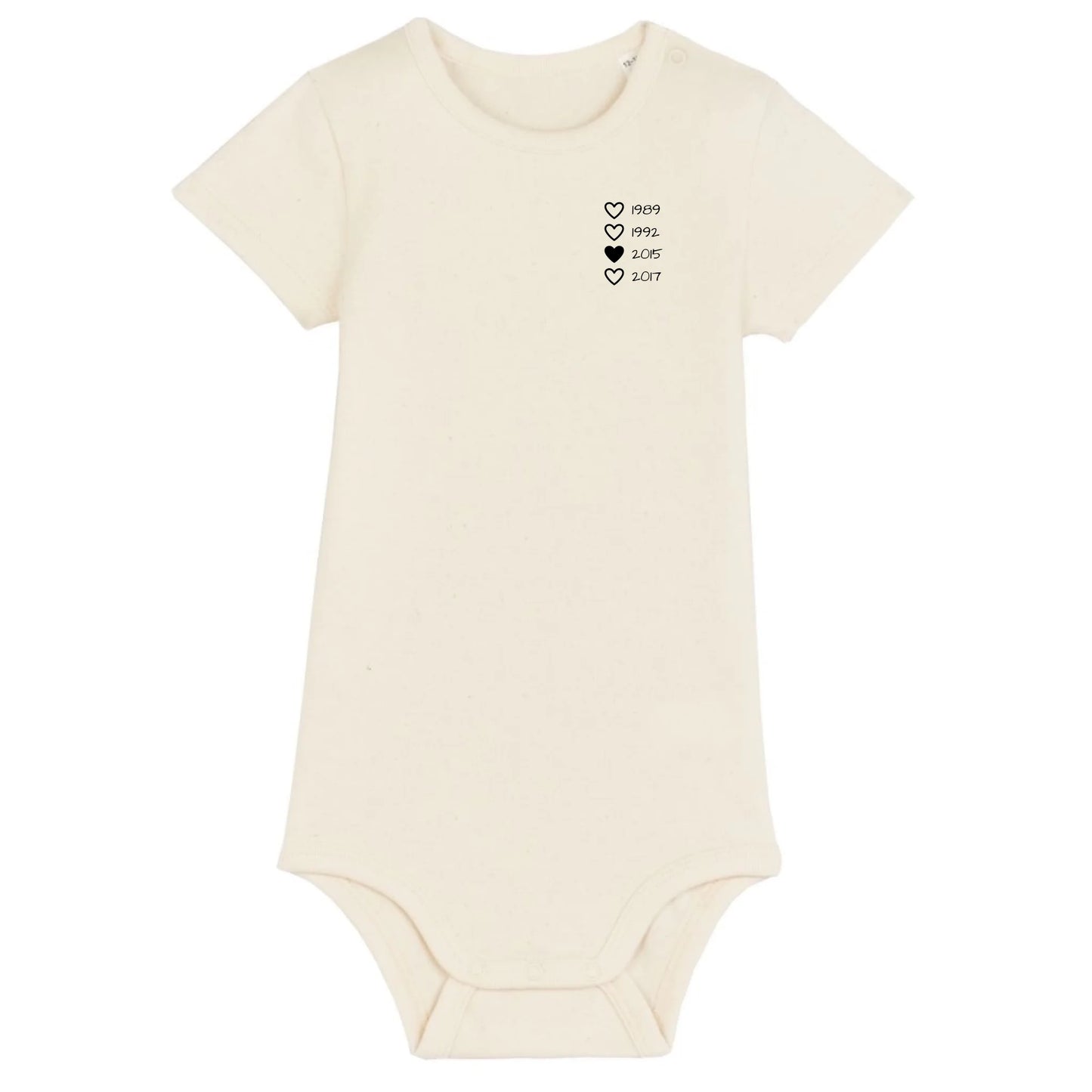 Family Hearts - Bio Baby Body *personalisierbar* Baby Body ST ST Natural-Raw