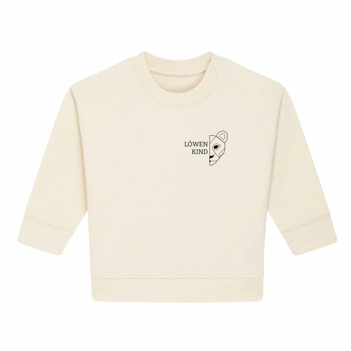 Löwen Baby Brusttasche - Bio Baby Sweatshirt *personalisierbar (ohne Namen)* Baby Changer Sweatshirt ST ST NEU Natural-Raw