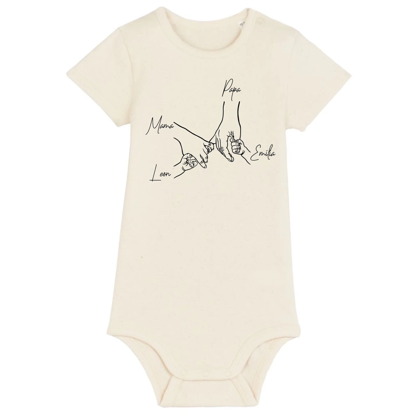 Family Hands - Bio Baby Body *personalisierbar* Baby Body ST ST Natural-Raw