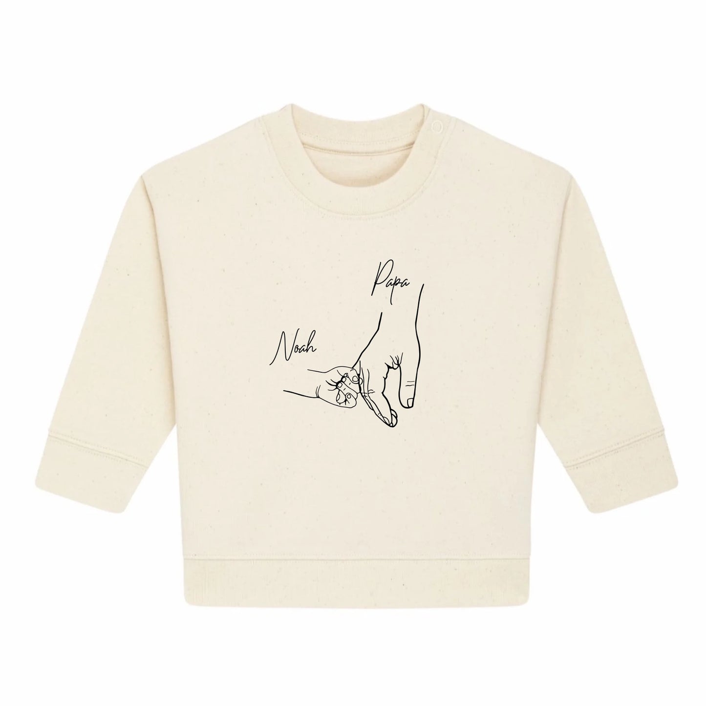 Hold my hand Dad - Bio Baby Sweatshirt *personalisierbar* Baby Changer Sweatshirt ST ST NEU Natural-Raw