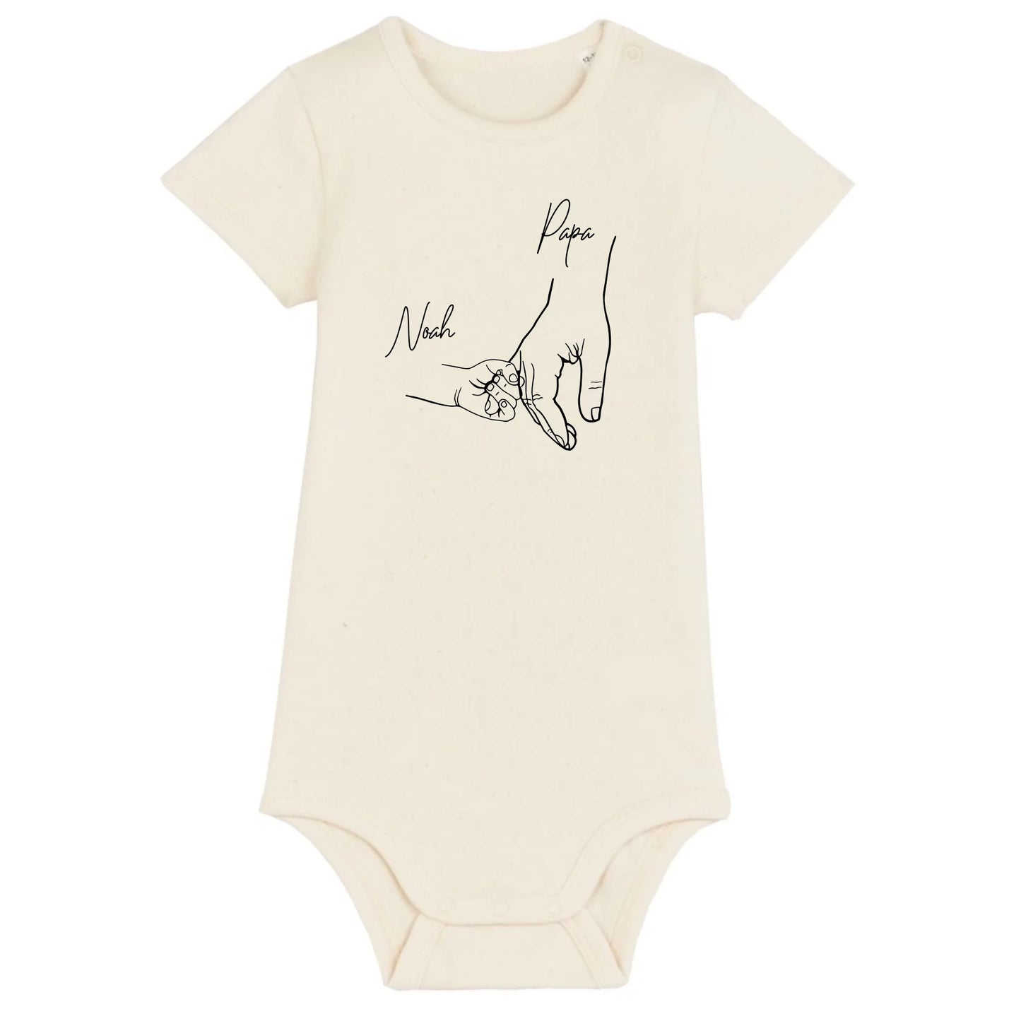 Hold my hand Dad - Bio Baby Body *personalisierbar* Baby Body ST ST Natural-Raw