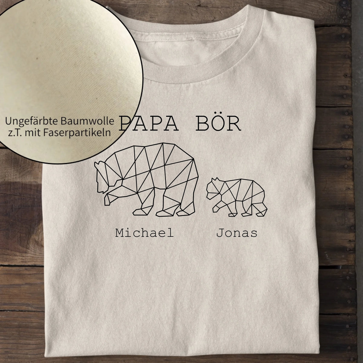 Papa Bör - Bio Herren Shirt *personalisierbar (1-4 Kinder mit Namen)* Creator T-Shirt 2.0 ST ST Natural-Raw