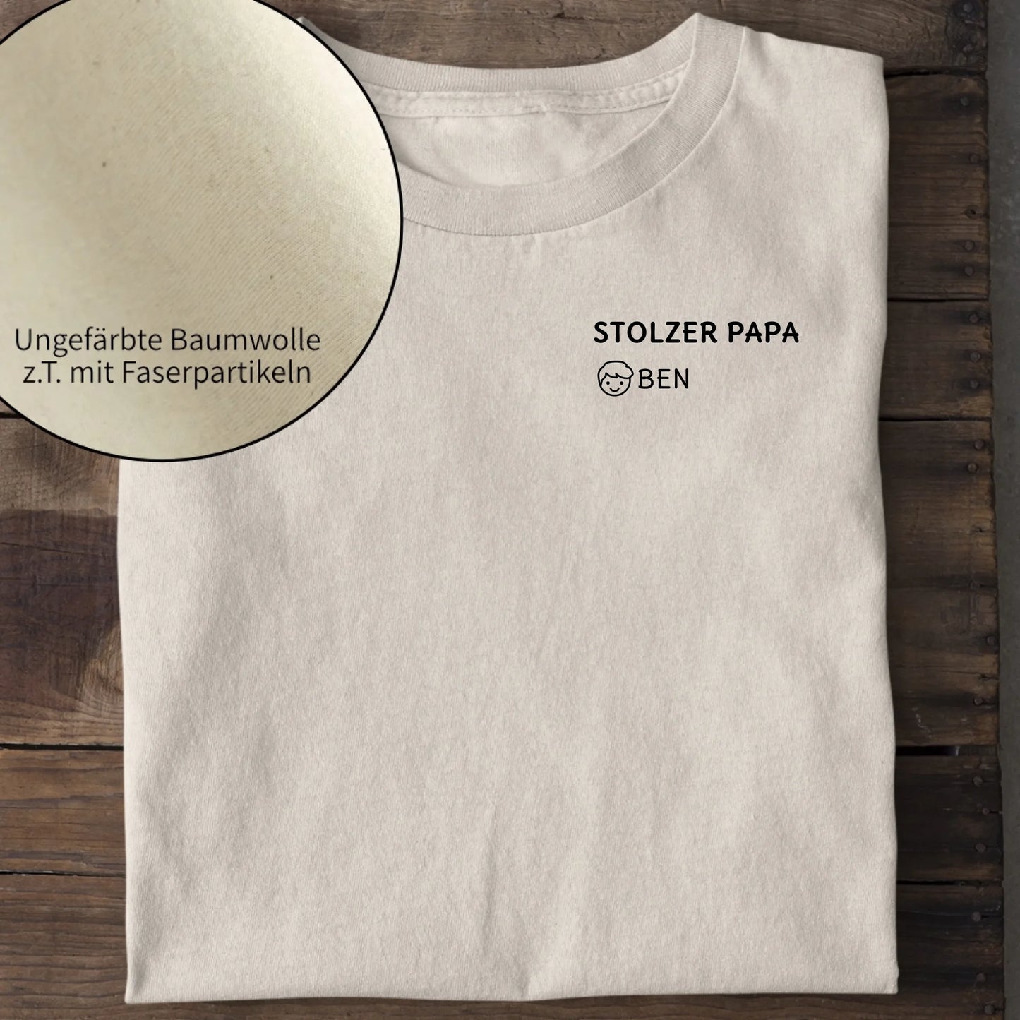 Stolzer Papa - Bio Herren Shirt *personalisierbar* Creator T-Shirt 2.0 ST ST Natural-Raw