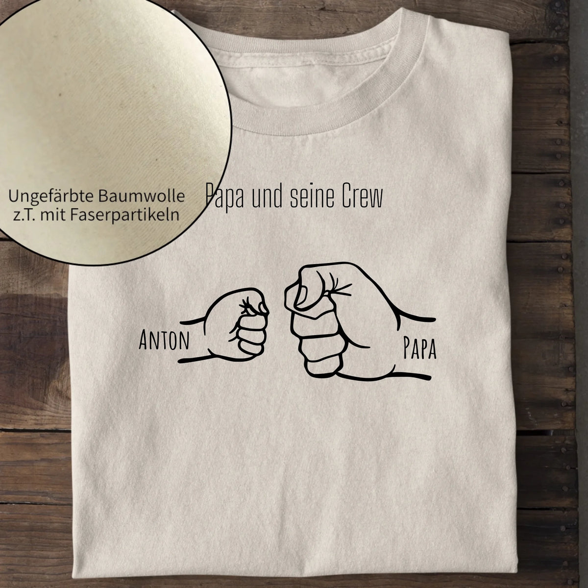 Papa und seine Crew - Bio Herren Shirt *personalisierbar* Creator T-Shirt 2.0 ST ST Natural-Raw