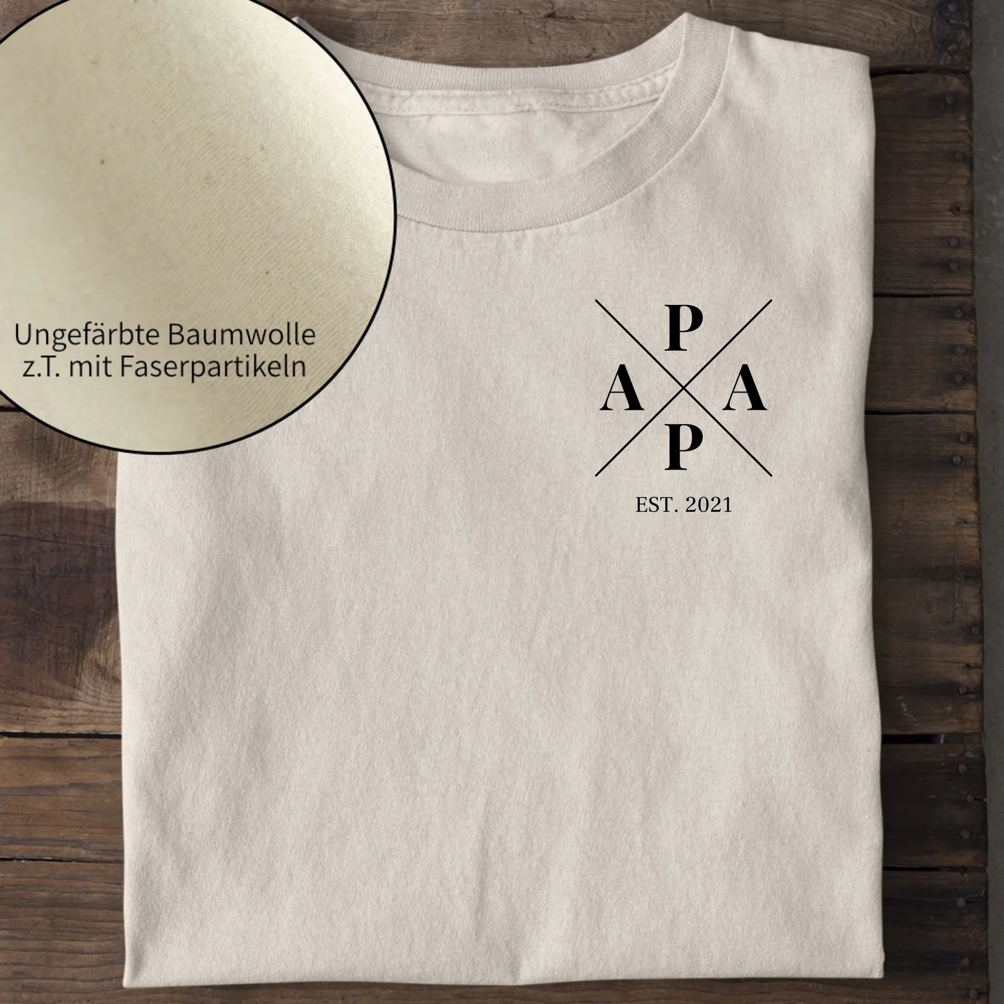 Papa Minimal - Bio Herren Shirt *personalisierbar* Creator T-Shirt 2.0 ST ST Natural-Raw
