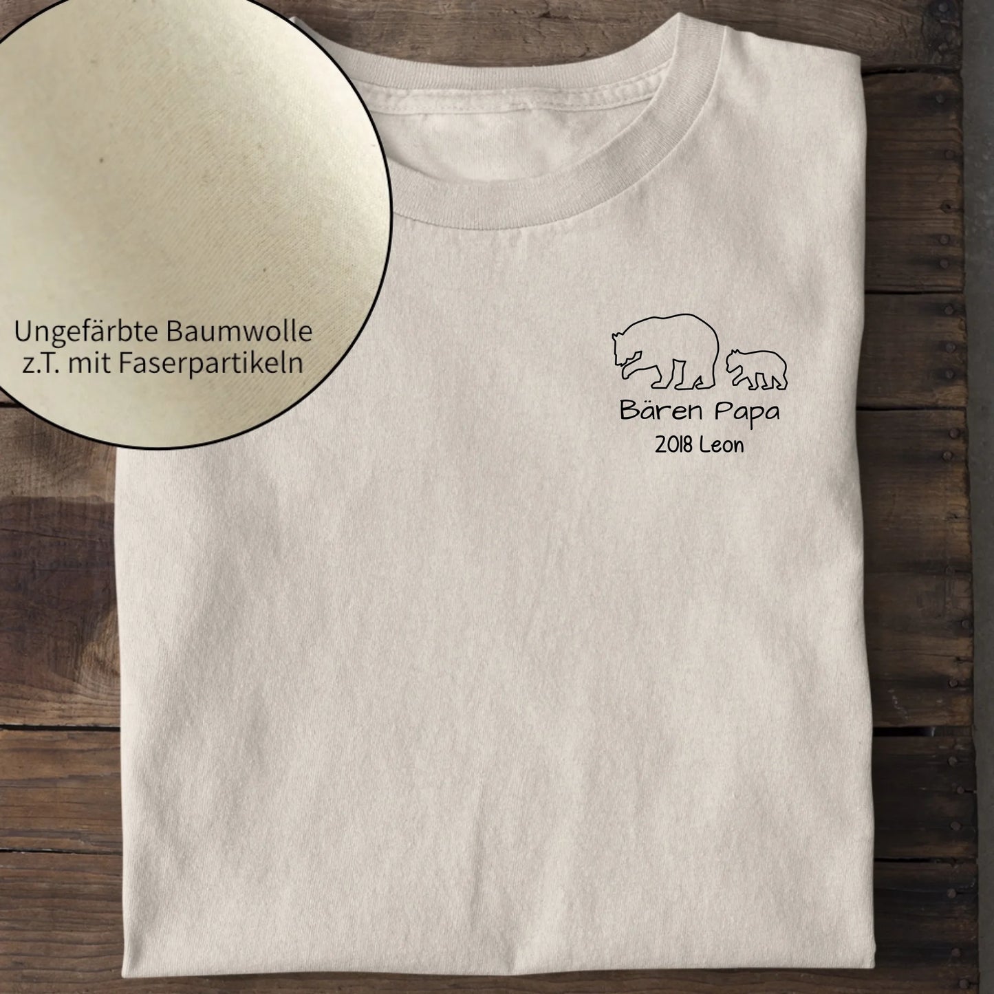 Bären Papa klein - Bio Herren Shirt *personalisierbar* Creator T-Shirt 2.0 ST ST Natural-Raw
