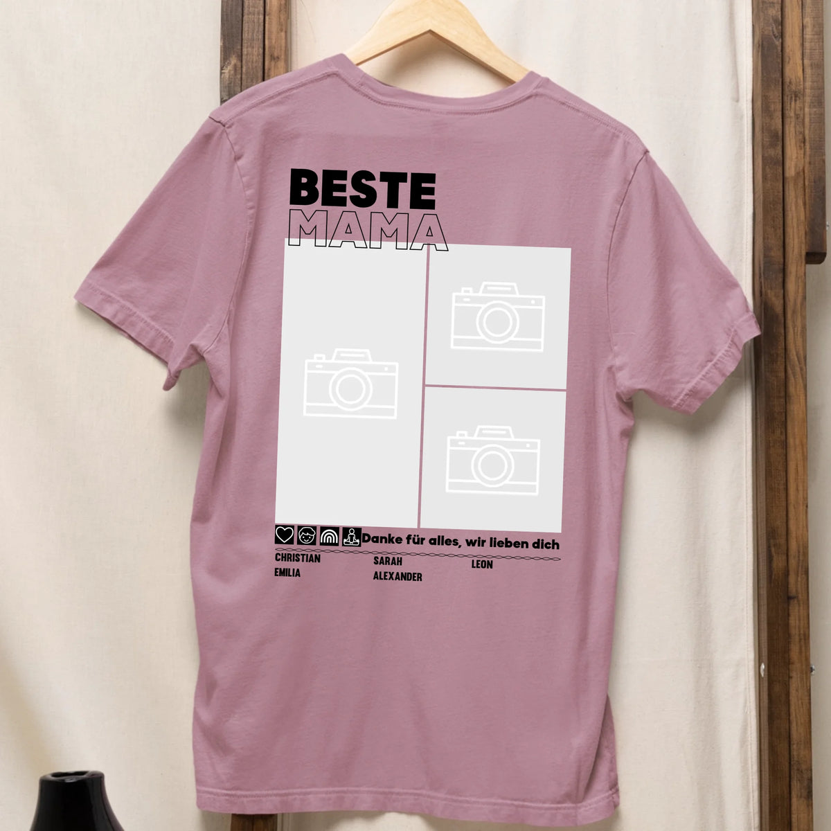 Beste Mama - Bio Oversized Damen Shirt *personalisierbar mit Fotos* Creator T-Shirt 2.0 ST ST BACK ONLY Lilac-Dream