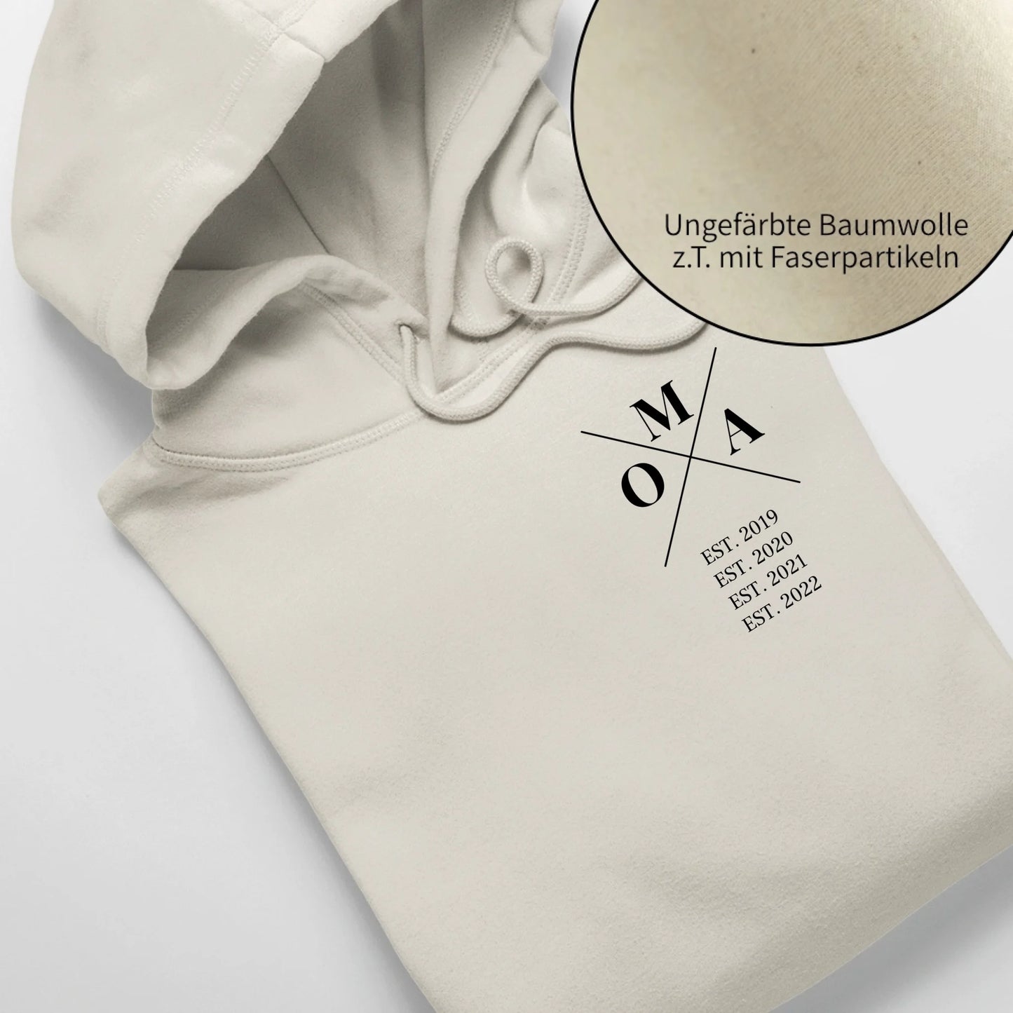 Oma Minimal - Bio Unisex Hoodie *personalisierbar* Cruiser Hoodie 2.0 ST ST Natural-Raw