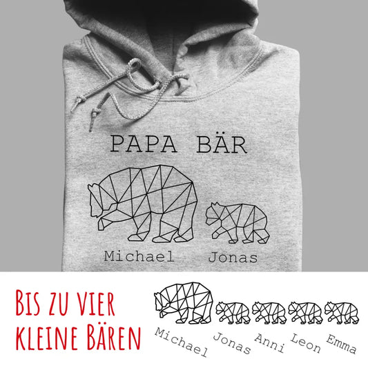 Papa Bör - Bio Unisex Hoodie *personalisierbar (1-4 Kinder mit Namen)*