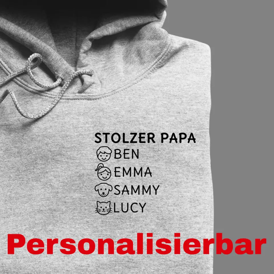 Stolzer Papa - Bio Unisex Hoodie *personalisierbar*