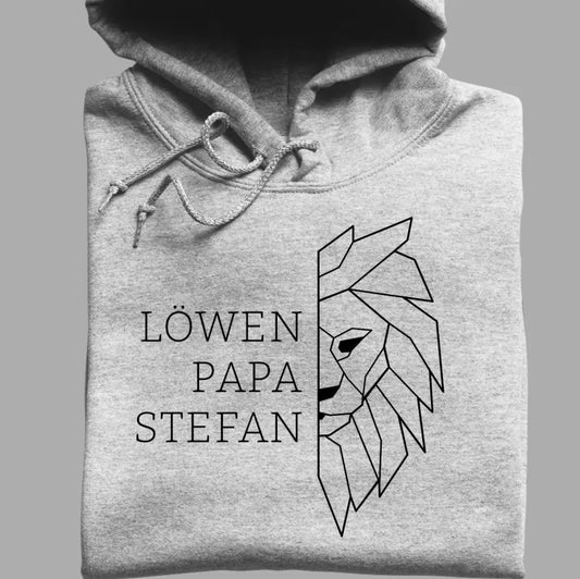 Löwen Papa - Bio Unisex Hoodie *personalisierbar (mit Namen)*