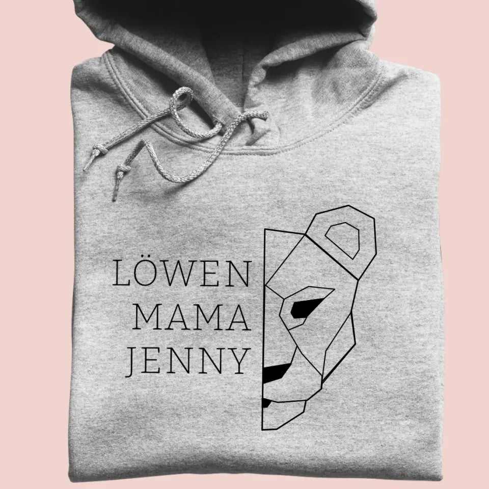 Löwen Mama - Bio Unisex Hoodie *personalisierbar (mit Namen)*