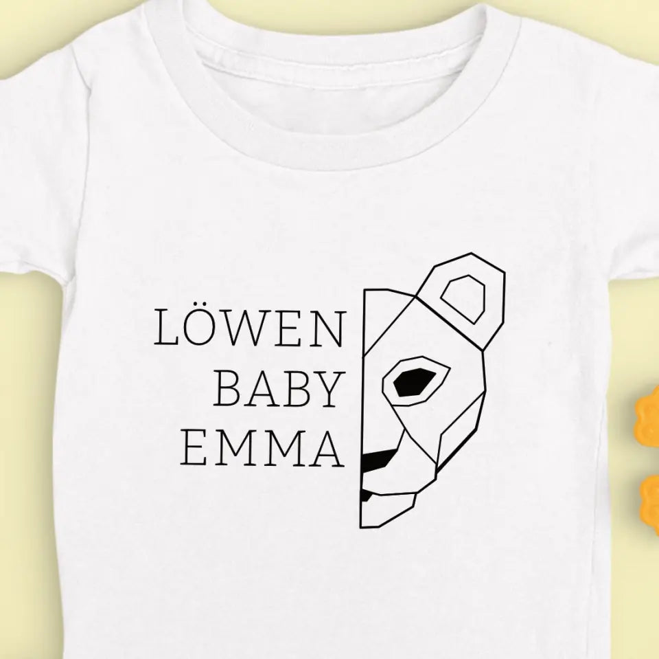 Löwen Baby - Bio Baby Shirt *personalisierbar (mit Namen)*