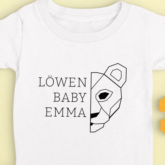 Löwen Baby - Bio Baby Shirt *personalisierbar (mit Namen)*