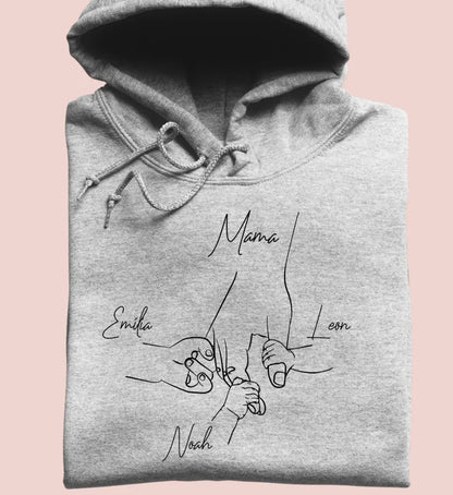 Hold my hand Mom - Bio Unisex Hoodie *personalisierbar*