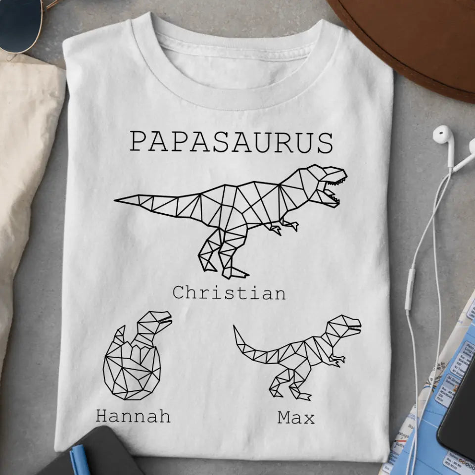 Papasaurus - Bio Herren Shirt *personalisierbar (mit Namen)*