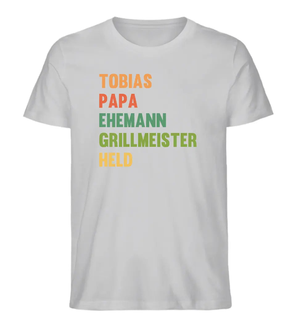 Papa, Ehemann, Grillmeister, Held - Premium Organic Shirt *personalisierbar*