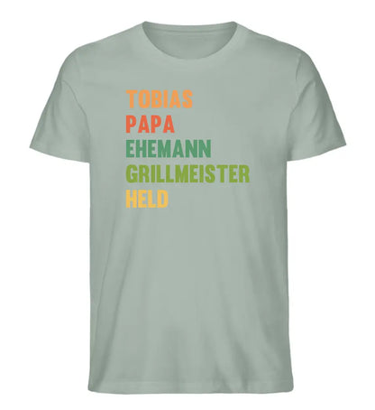 Papa, Ehemann, Grillmeister, Held - Premium Organic Shirt *personalisierbar*