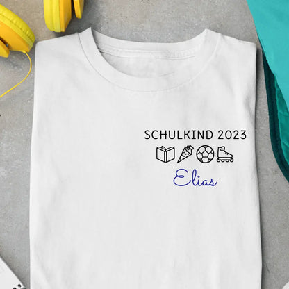 Schulkind Symbole - Bio Kinder Shirt *personalisierbar*