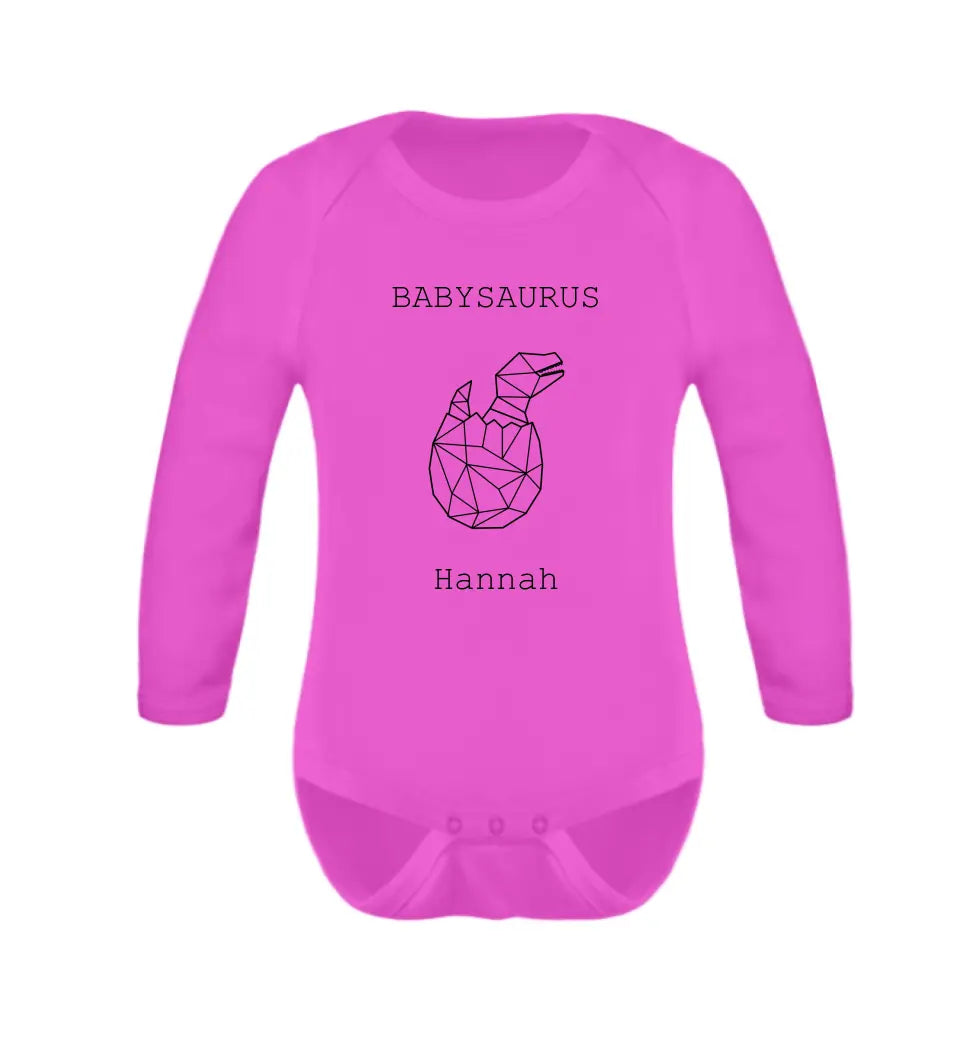 Babysaurus - Baby Body Langarm *personalisierbar*
