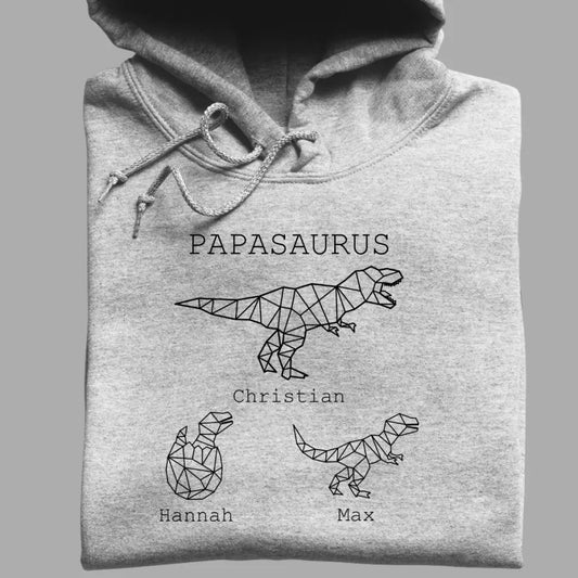 Papasaurus - Bio Unisex Hoodie *personalisierbar (mit Namen)*