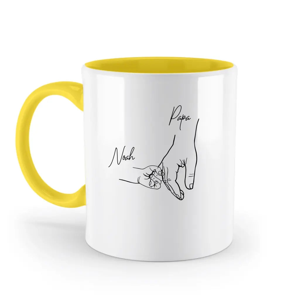 Hold my hand dad - Zweifarbige Tasse