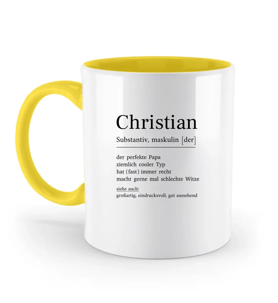 Papa Definition - Zweifarbige Tasse