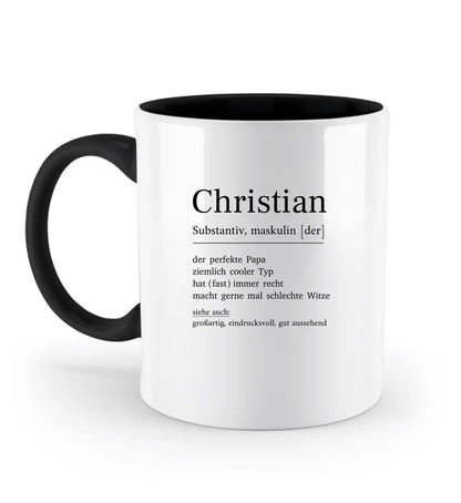 Papa Definition - Zweifarbige Tasse