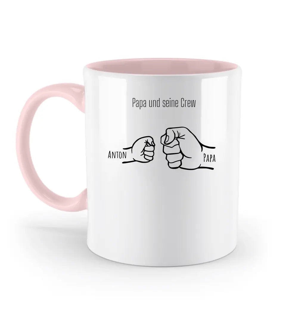 Papa und seine Crew - Zweifarbige Tasse