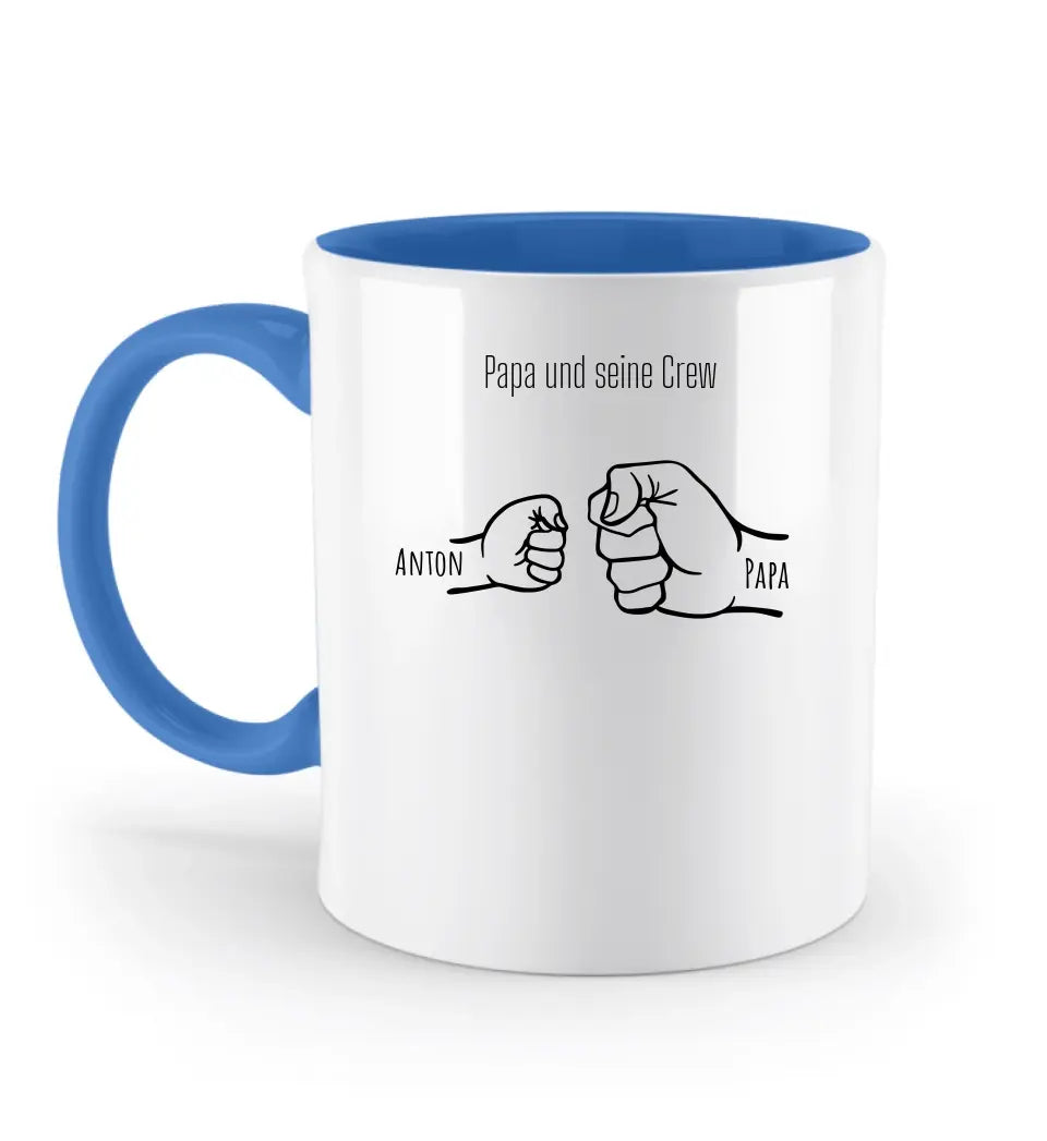 Papa und seine Crew - Zweifarbige Tasse