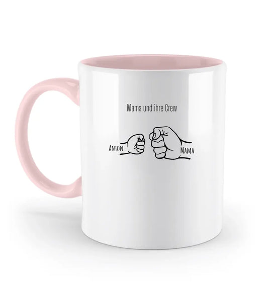 Mama und ihre Crew - Zweifarbige Tasse