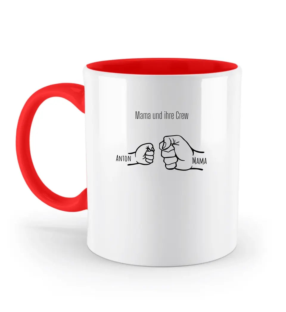 Mama und ihre Crew - Zweifarbige Tasse
