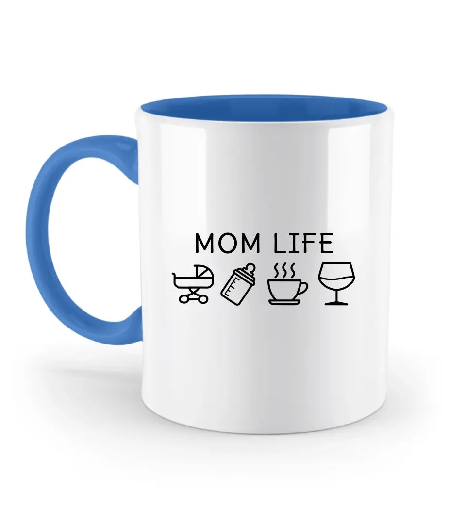 Mom Life Symbole - Zweifarbige Tasse
