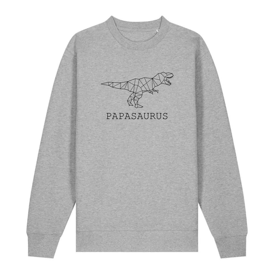 Papasaurus - Bio Unisex Sweatshirt *personalisierbar (ohne Namen)*