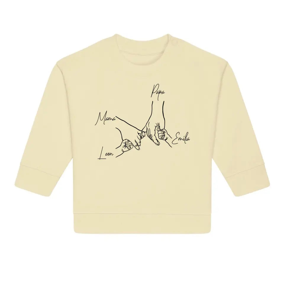 Family Hands - Bio Baby Sweatshirt *personalisierbar*